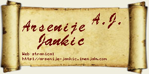 Arsenije Jankić vizit kartica